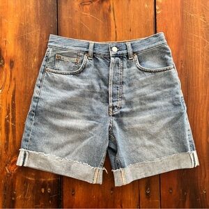 Madewell Blue Jean Shorts with Frayed Hem